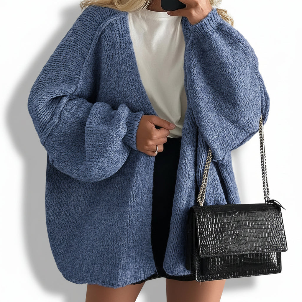 Relaxed Fit Open Front Cardigan Sweater