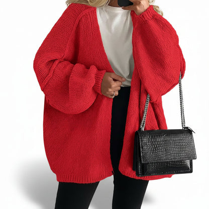 Relaxed Fit Open Front Cardigan Sweater