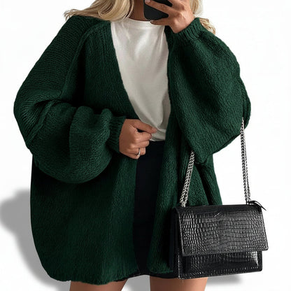 Relaxed Fit Open Front Cardigan Sweater