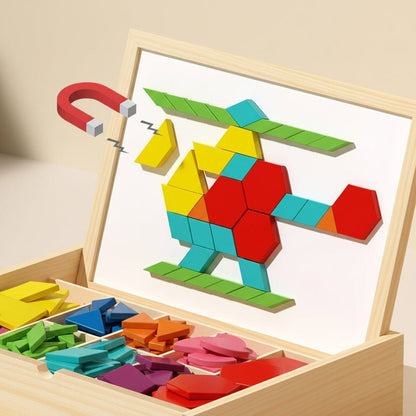 Fun Learning Wooden Shape Sorting Blocks Toy Set