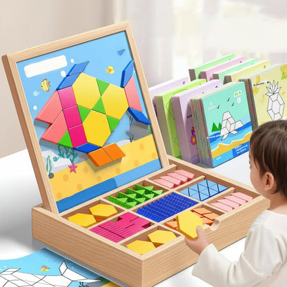 Fun Learning Wooden Shape Sorting Blocks Toy Set