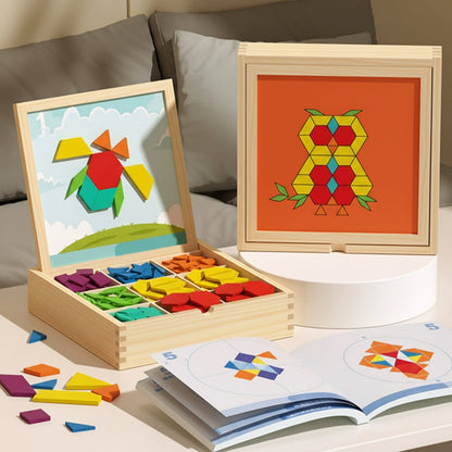 Fun Learning Wooden Shape Sorting Blocks Toy Set