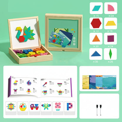 Fun Learning Wooden Shape Sorting Blocks Toy Set