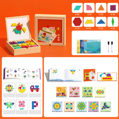 Fun Learning Wooden Shape Sorting Blocks Toy Set
