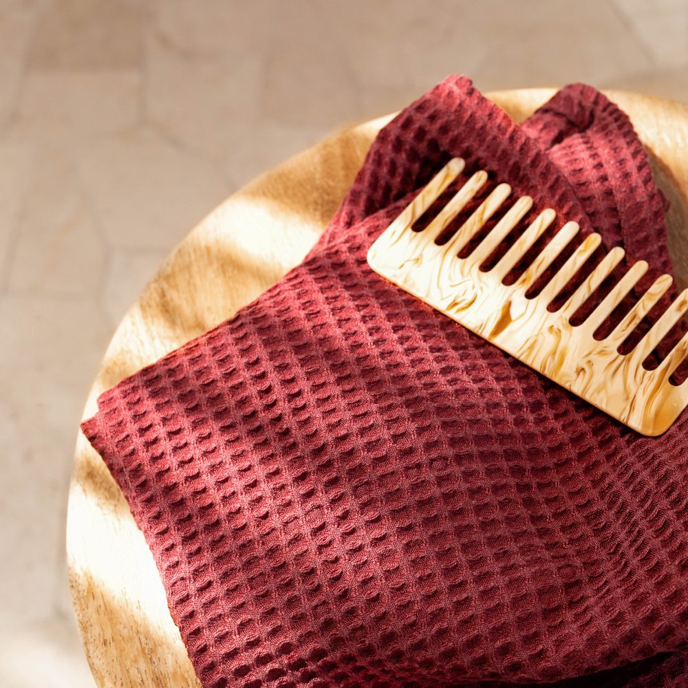 Soft Bamboo Waffle Towel Set Quick Dry Spa Set