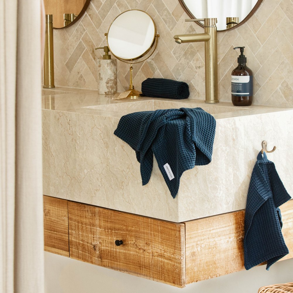 Soft Bamboo Waffle Towel Set Quick Dry Spa Set