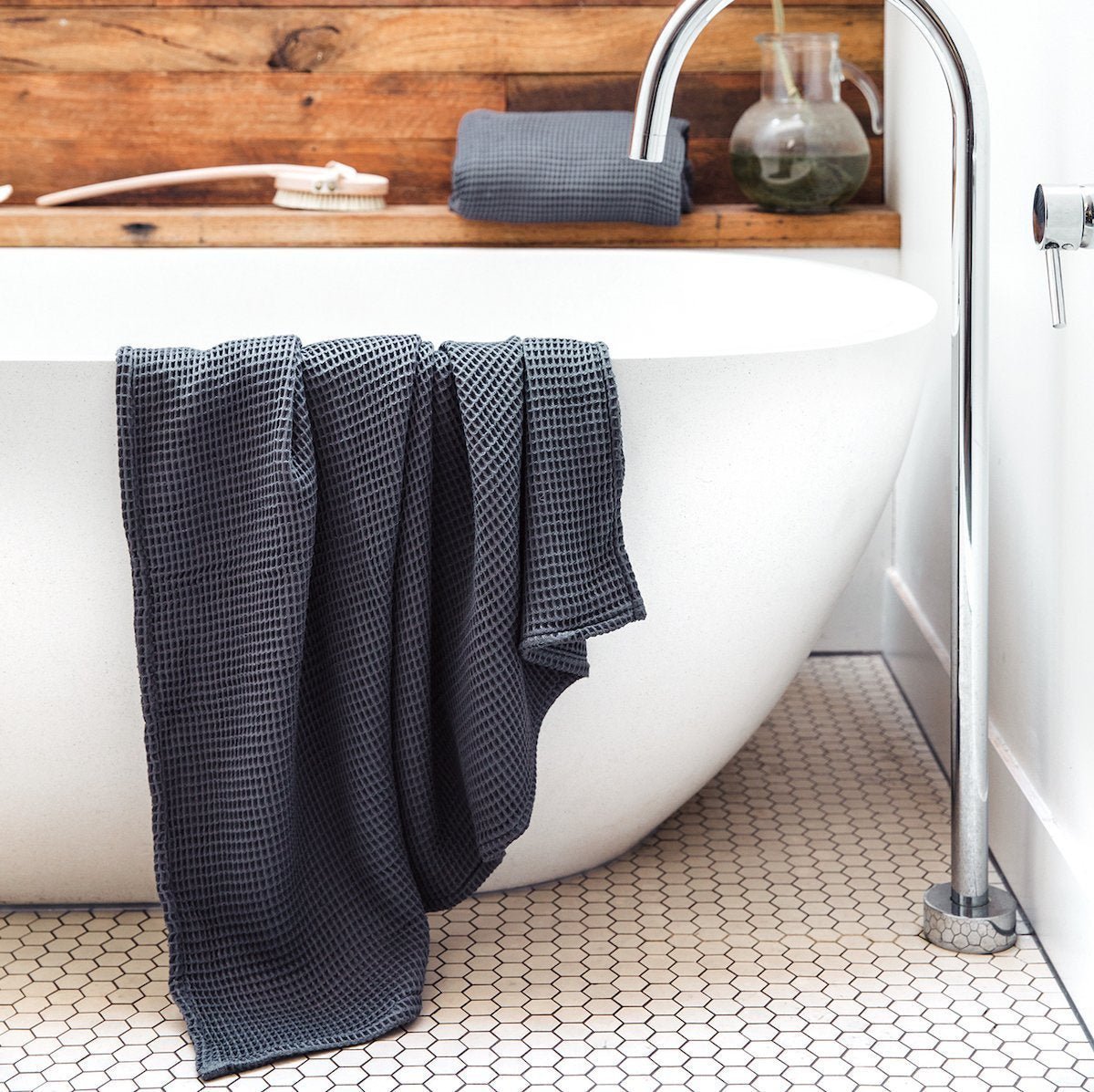 Soft Bamboo Waffle Towel Set Quick Dry Spa Set