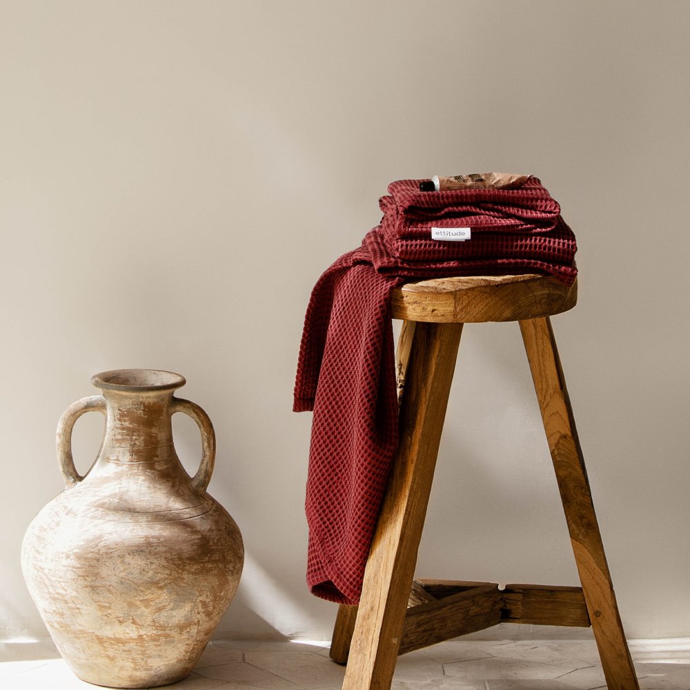 Soft Bamboo Waffle Towel Set Quick Dry Spa Set