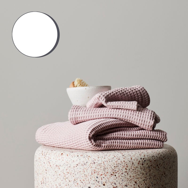 Natural Bamboo Plush Waffle Bath Towels 2 Pack Set