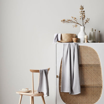 Natural Bamboo Plush Waffle Bath Towels 2 Pack Set