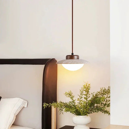 Natural Stone Round LED Hanging Light