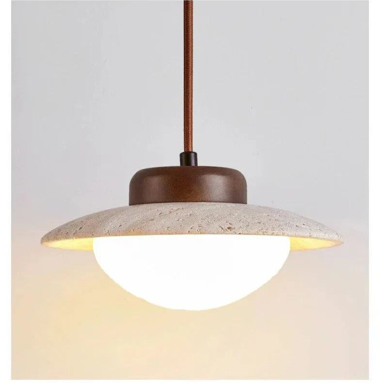 Natural Stone Round LED Hanging Light