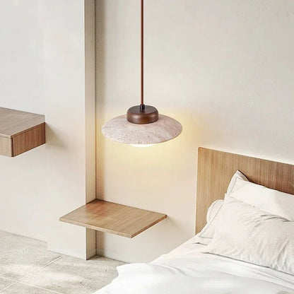 Natural Stone Round LED Hanging Light