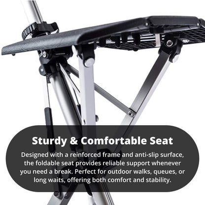 Compact Folding Walking Stick Seat