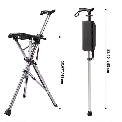 Compact Folding Walking Stick Seat