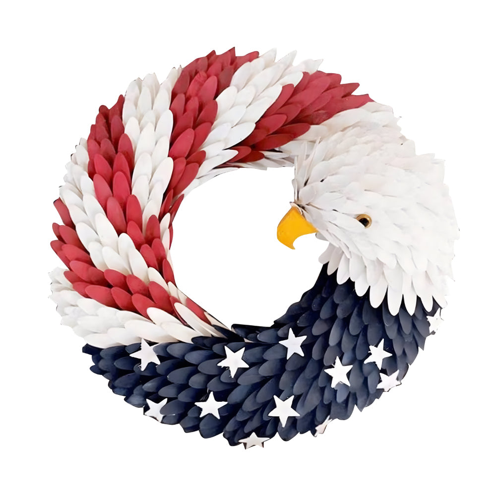 Patriotic Eagle Wreath Wooden Wall Decor