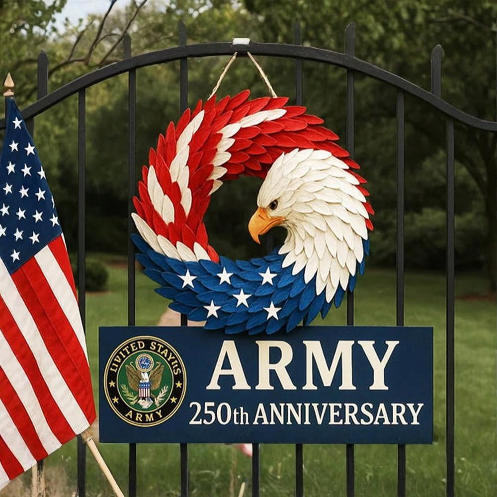 Patriotic Eagle Wreath Wooden Wall Decor
