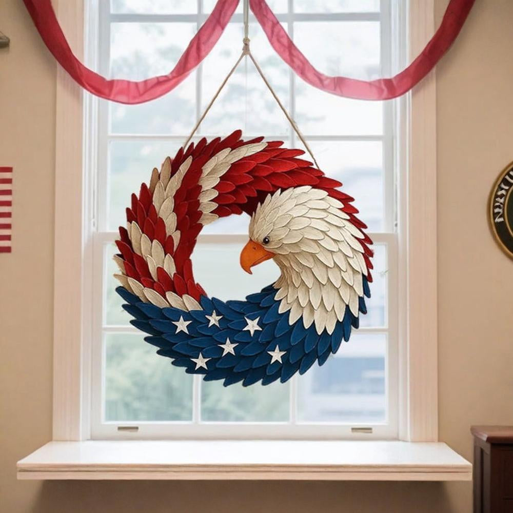 Patriotic Eagle Wreath Wooden Wall Decor