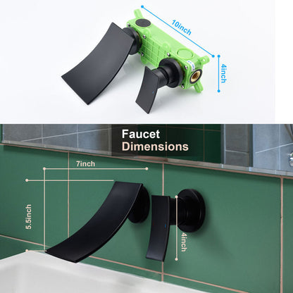 Modern Single Handle Wall Mount Waterfall Bathroom Faucet