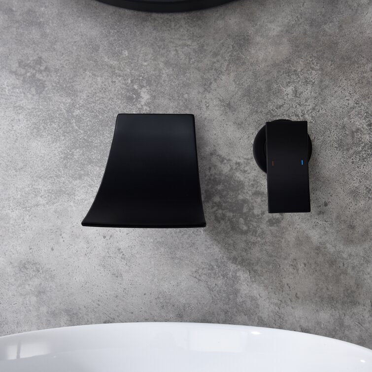 Modern Single Handle Wall Mount Waterfall Bathroom Faucet