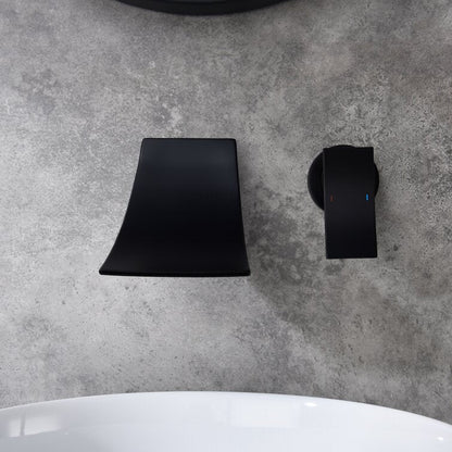 Modern Single Handle Wall Mount Waterfall Bathroom Faucet