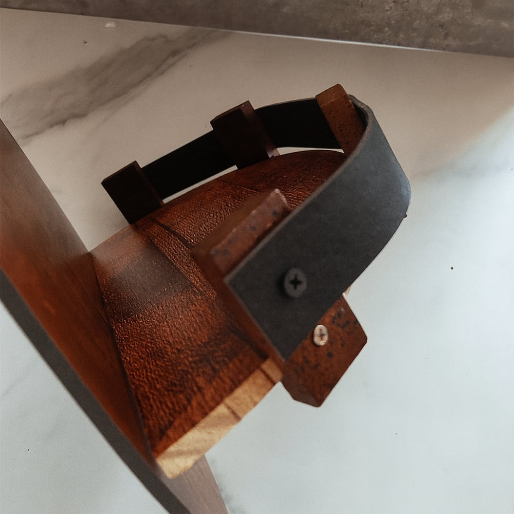Rustic Wood Round Wall Shelf Storage Unit