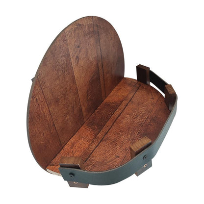 Rustic Wood Round Wall Shelf Storage Unit