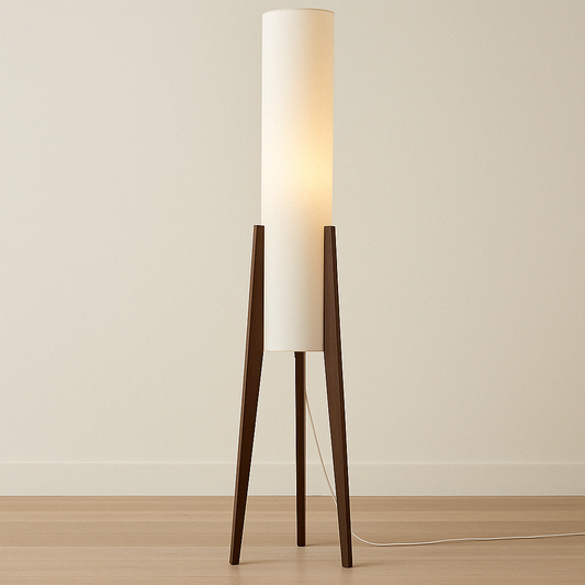 Rustic Wooden Floor Lamp with Bright LED Lighting - Lusomart