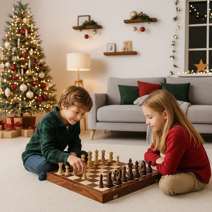 Traditional Handcrafted Wooden Chess Board Set - Lusomart