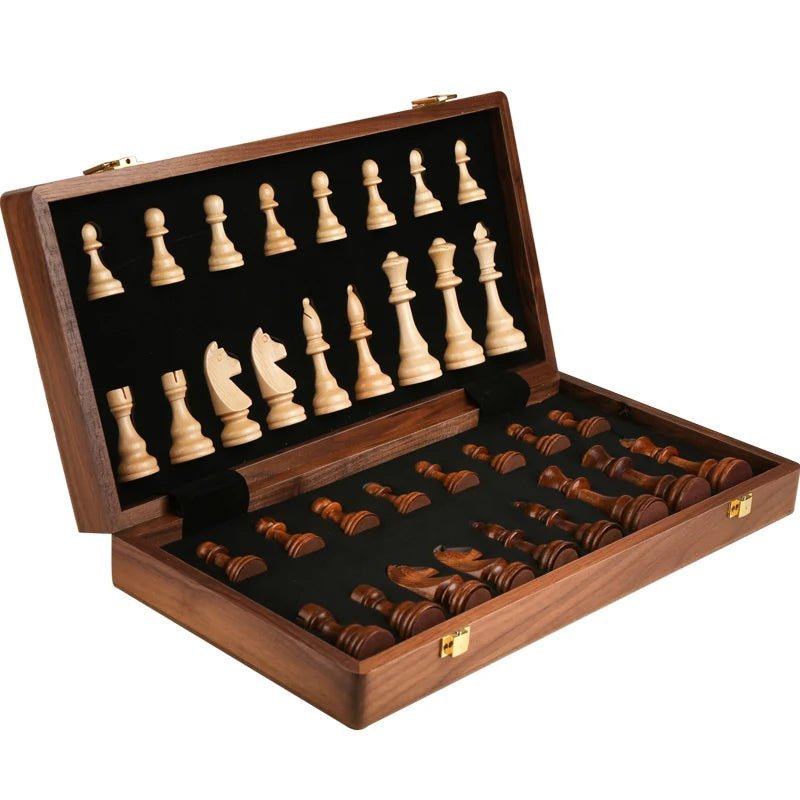 WalnutCraft | Elegant Classic Foldable Wooden Chess Set 3