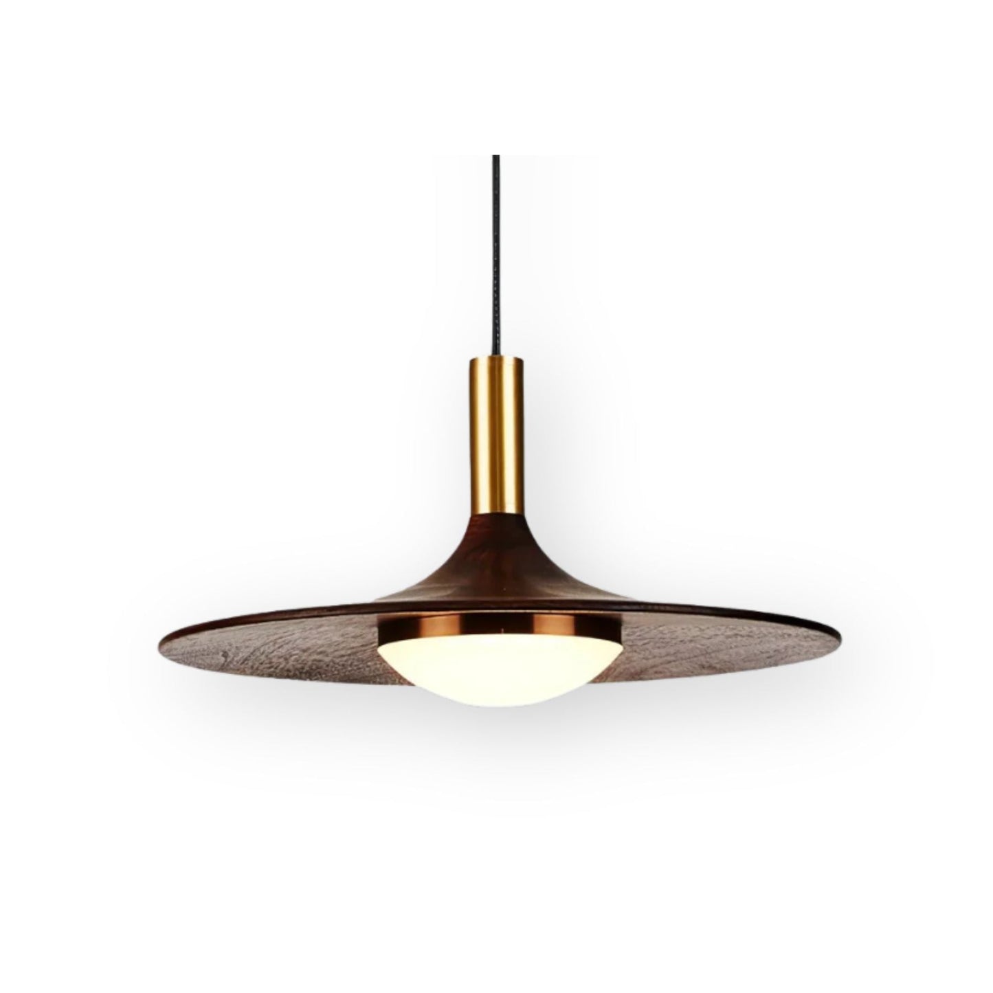 WalnutGlow | Elegant Brass and Wood Modern Kitchen Pendant Lighting 1