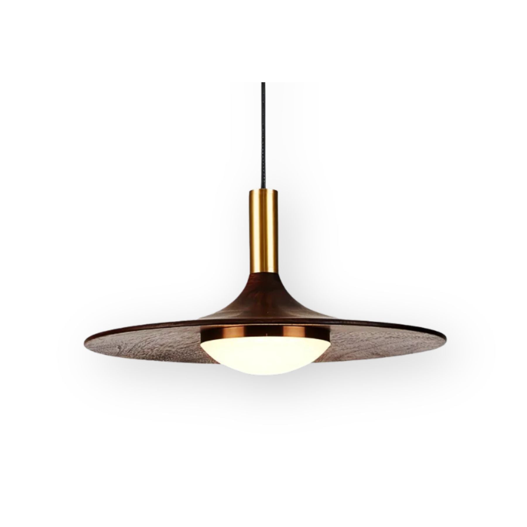 WalnutGlow | Elegant Brass and Wood Modern Kitchen Pendant Lighting 1