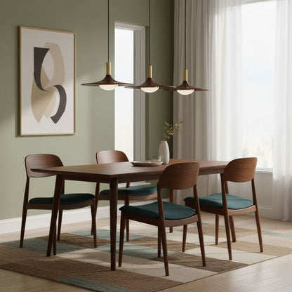 WalnutGlow | Elegant Brass and Wood Modern Kitchen Pendant Lighting 5