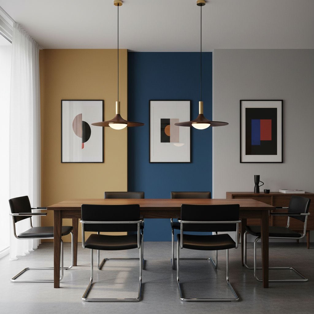 WalnutGlow | Elegant Brass and Wood Modern Kitchen Pendant Lighting 8