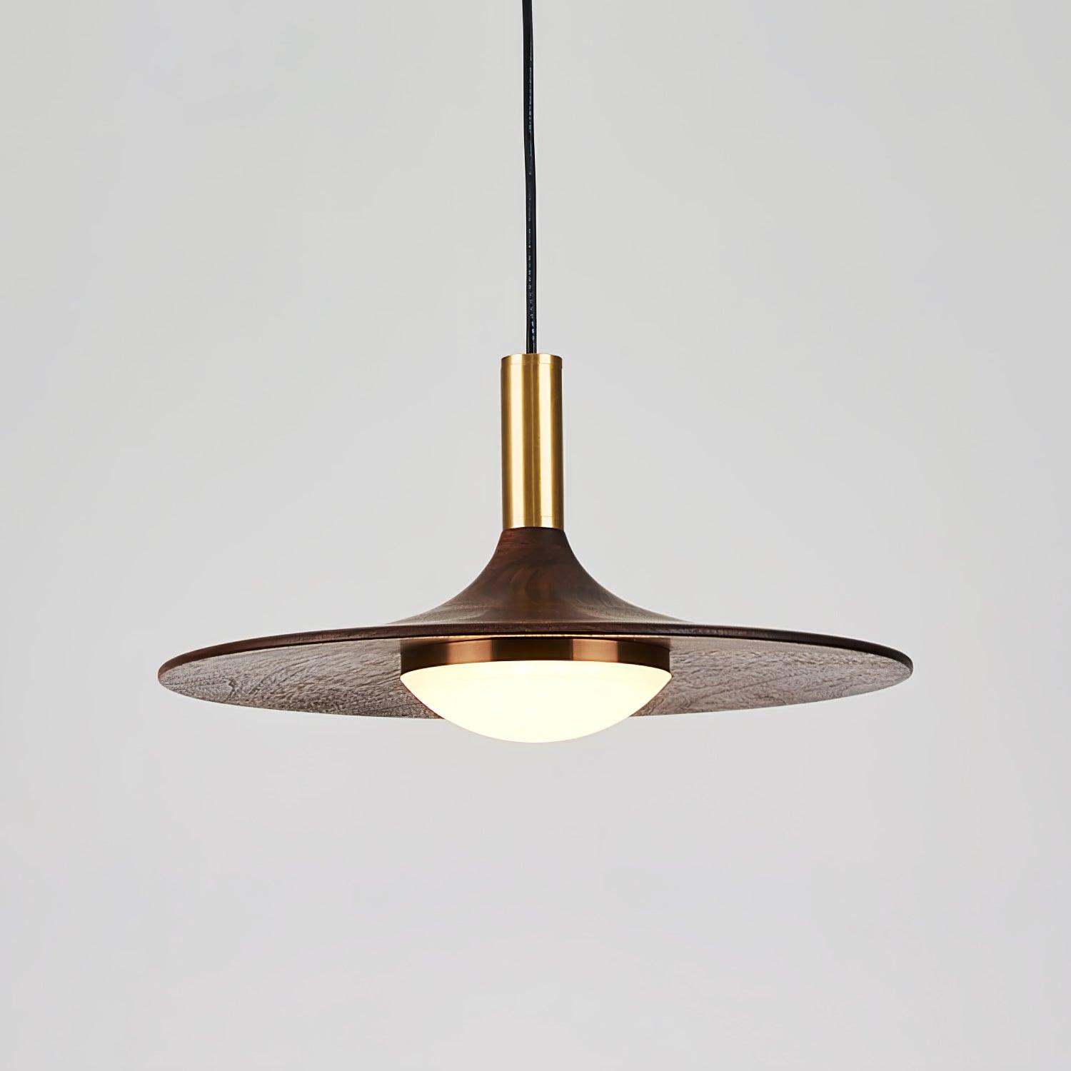 WalnutGlow | Elegant Brass and Wood Modern Kitchen Pendant Lighting 9