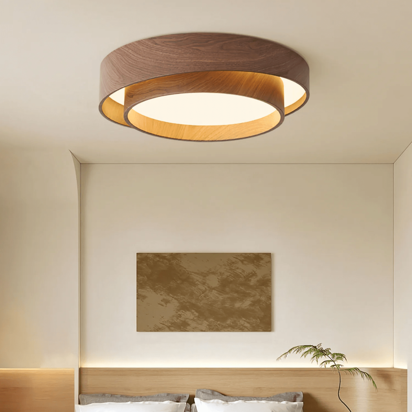 WalnutGlow | Elegant Modern Japandi Ceiling Lamp Fixture 2