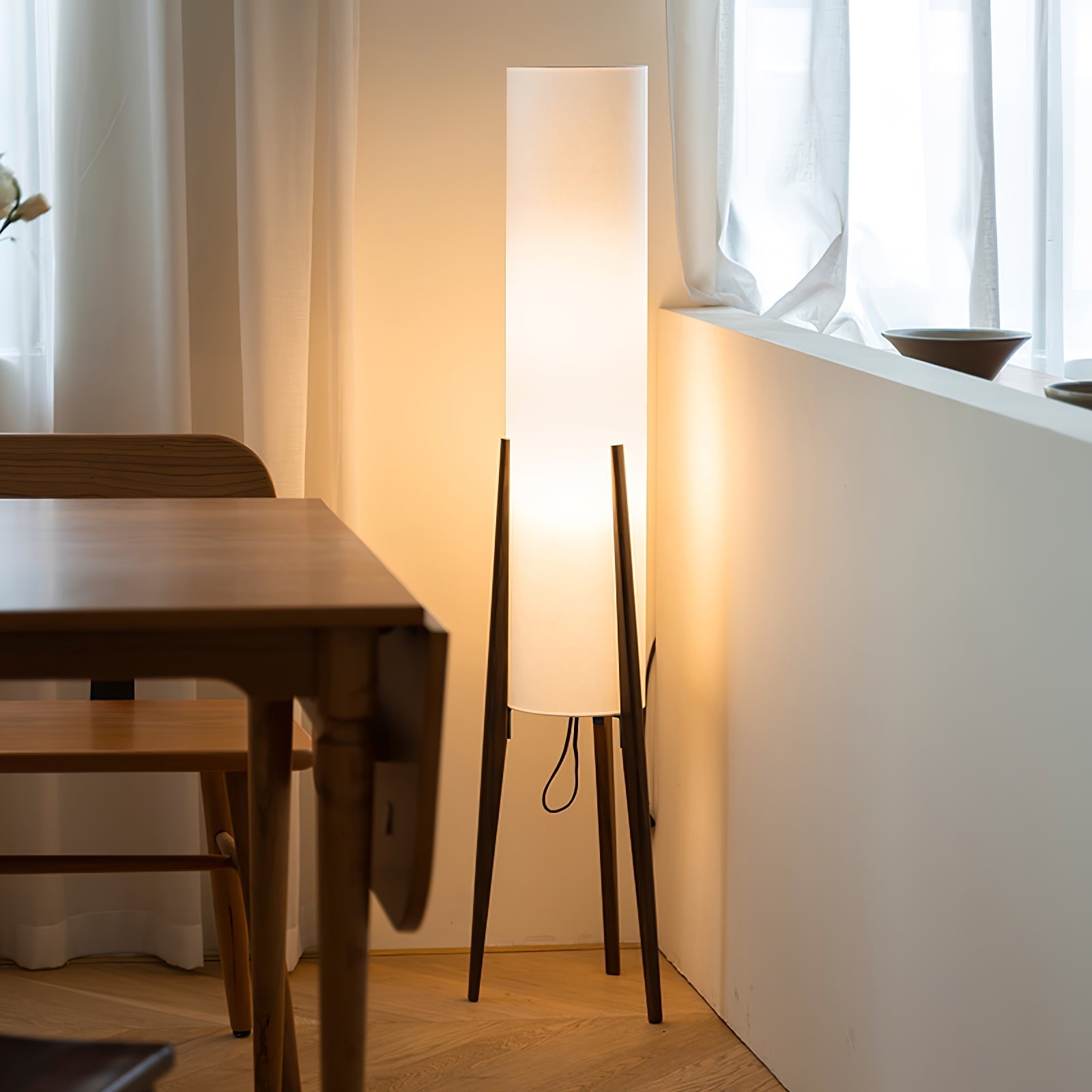 WalnutGlow | Elegant Modern Japandi Style Floor Lamp 4
