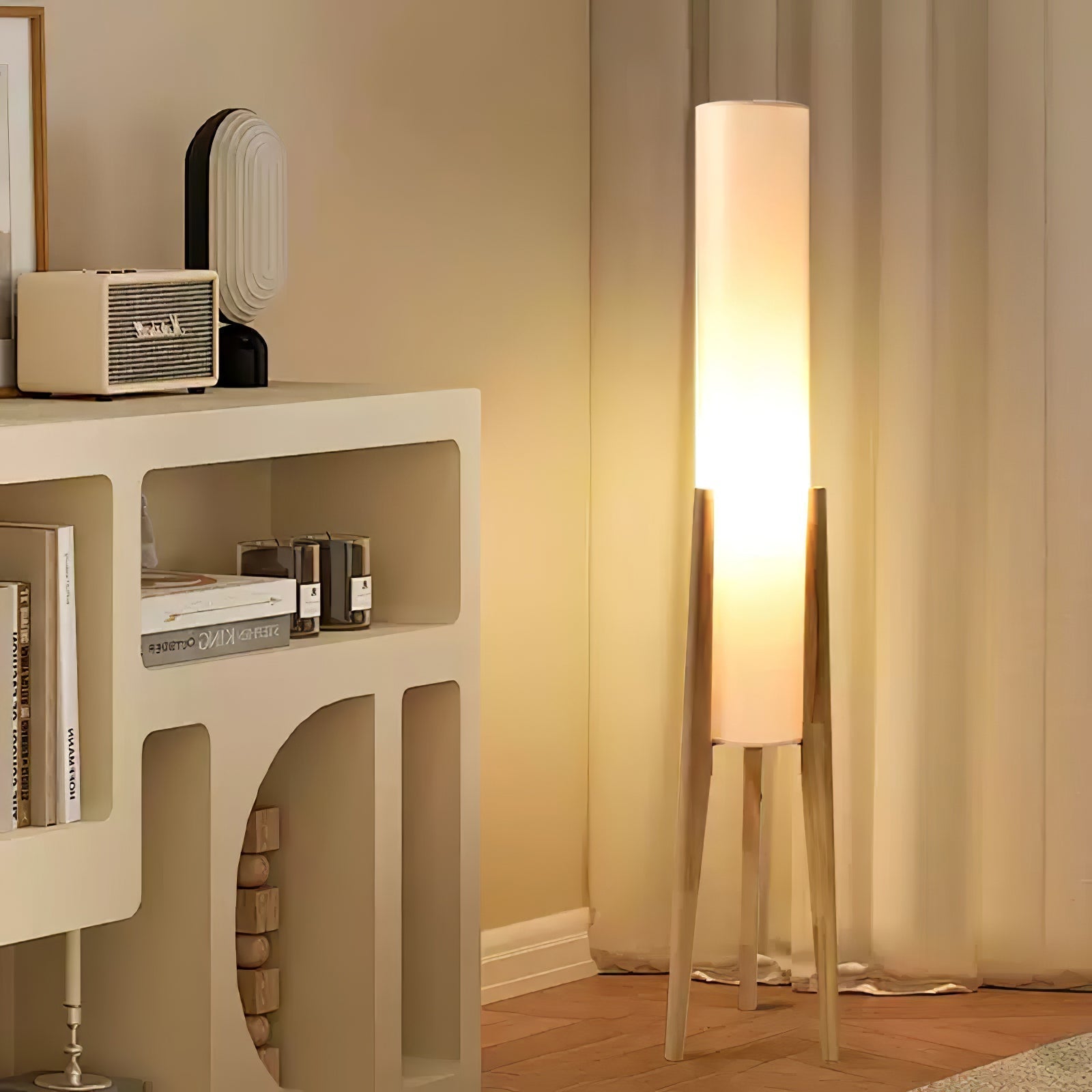 WalnutGlow | Elegant Modern Japandi Style Floor Lamp 6