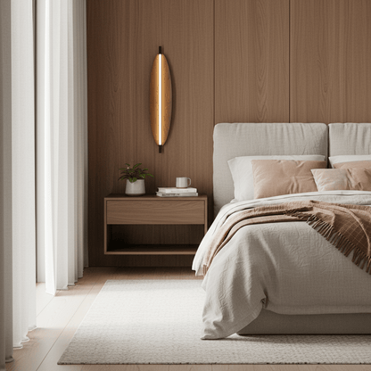 WalnutGlow | Elegant Modern Japandi Wall Sconce Lighting Fixture 4