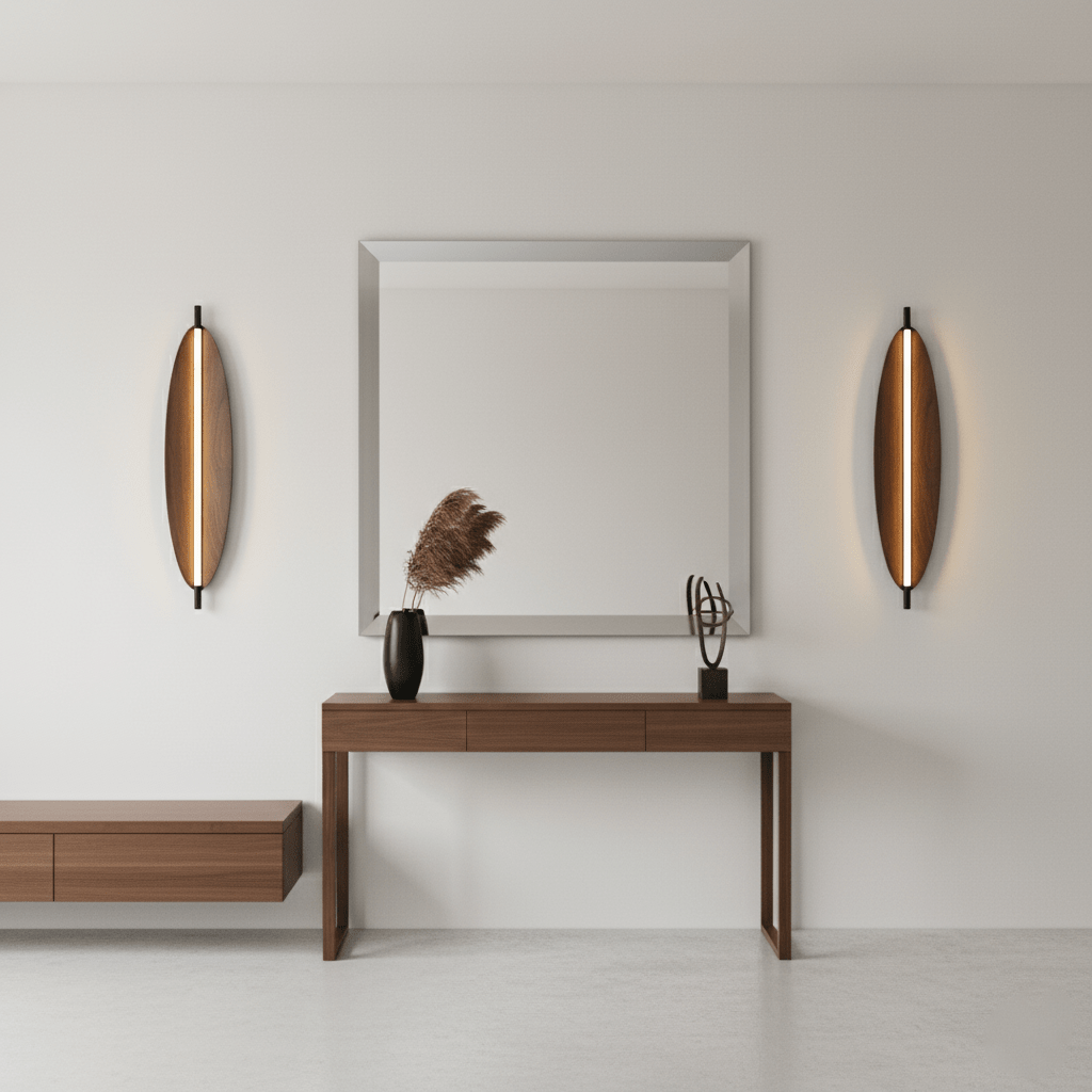 WalnutGlow | Elegant Modern Japandi Wall Sconce Lighting Fixture 5