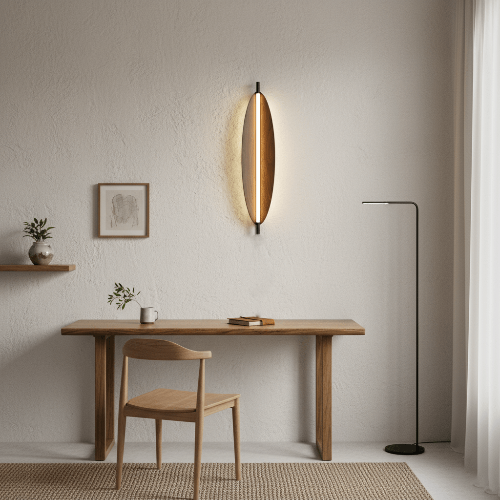 WalnutGlow | Elegant Modern Japandi Wall Sconce Lighting Fixture 6