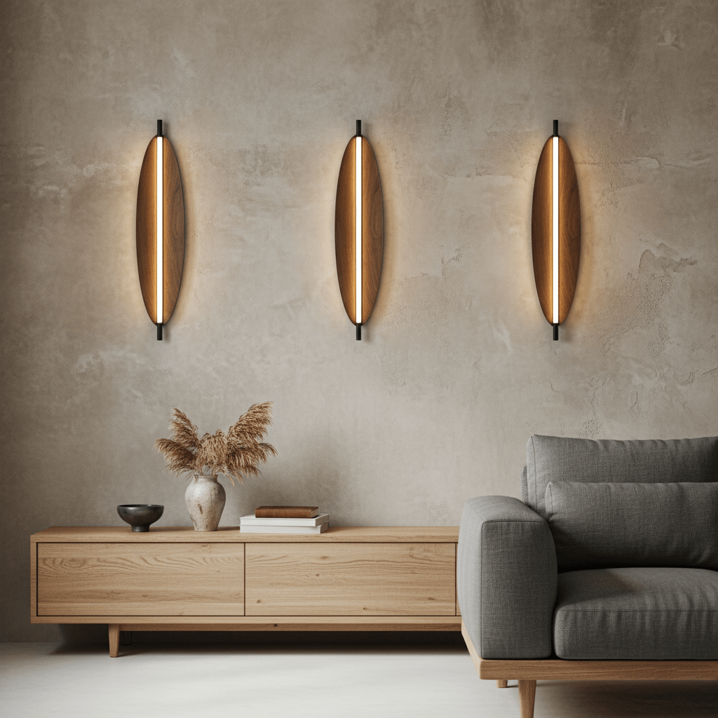 WalnutGlow | Elegant Modern Japandi Wall Sconce Lighting Fixture 7