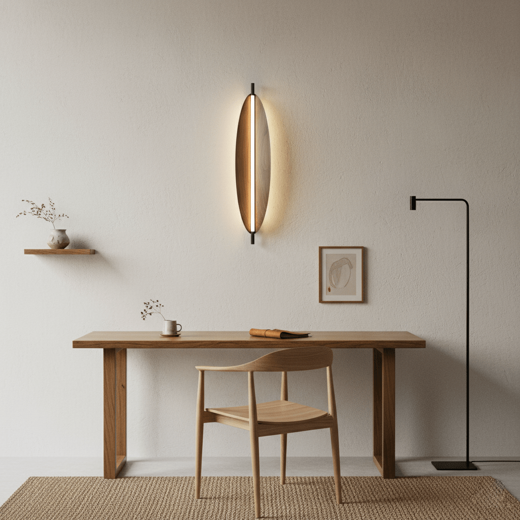 WalnutGlow | Elegant Modern Japandi Wall Sconce Lighting Fixture 8