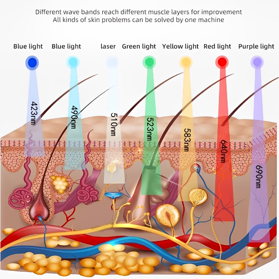 Advanced 7 Color LED Skin Rejuvenation Facial Device