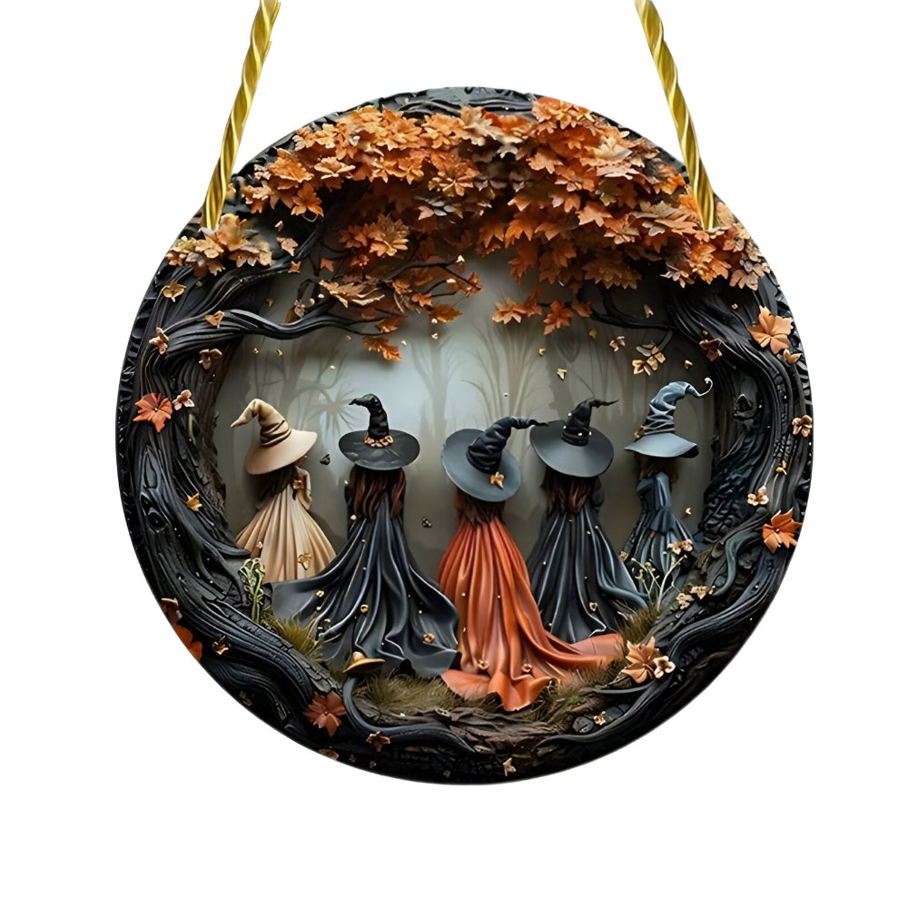 Rustic Wooden Witch Decor Door Sign
