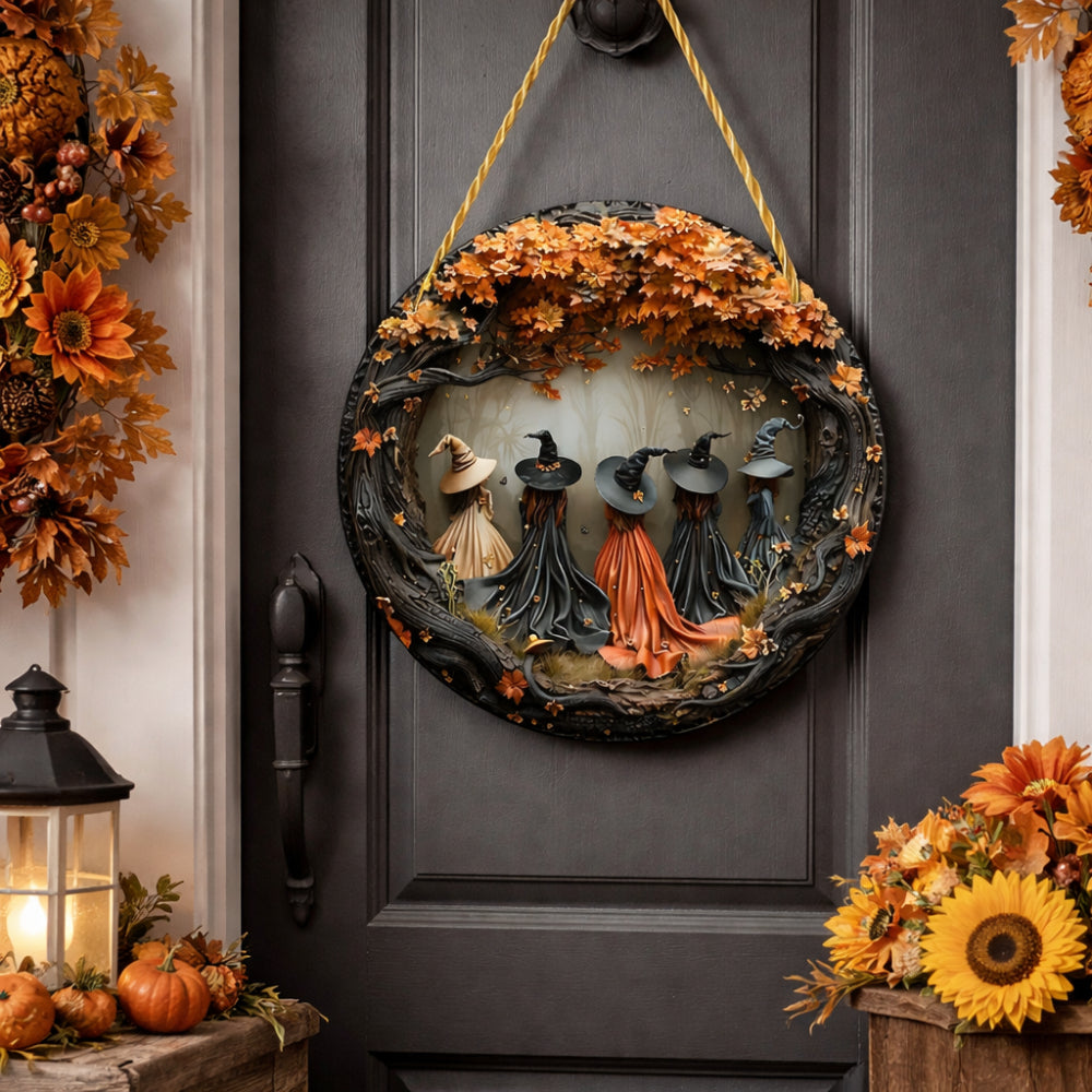 Rustic Wooden Witch Decor Door Sign - Lusomart