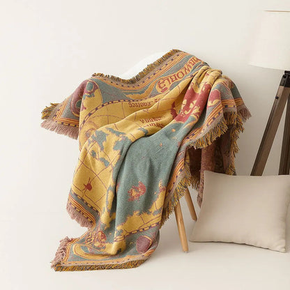 Travel Vintage Style Blanket Throw - Lusomart