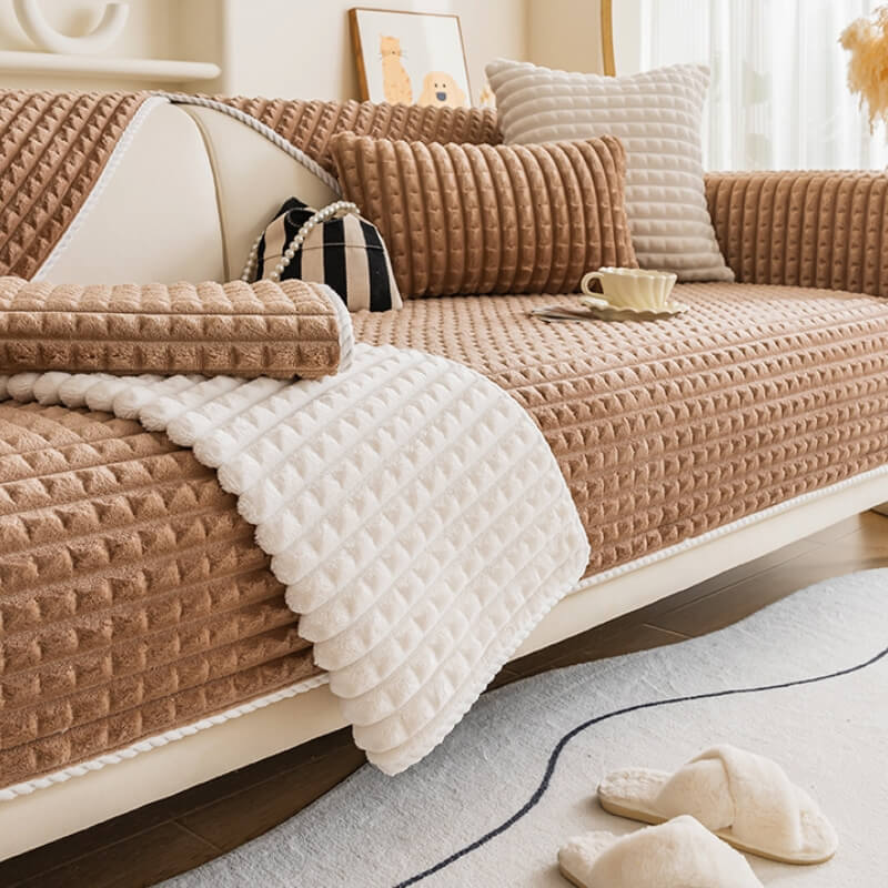 Cozy Fleece Pet Proof Furniture Cover Non Slip Sofa Throw