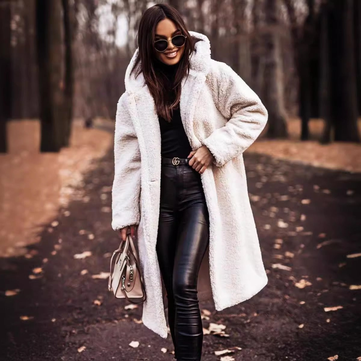 Warm Hooded Wool Coat for Women – Oversized Full Length Winter Fashion with Button Fastening 2