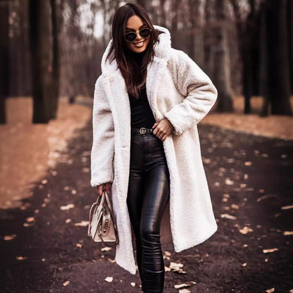 Warm Hooded Wool Coat for Women – Oversized Full Length Winter Fashion with Button Fastening 2